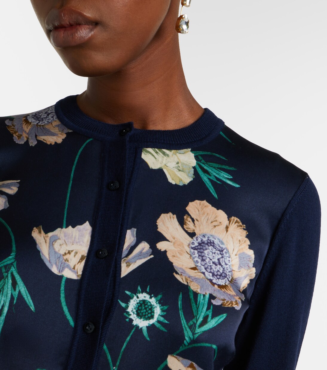 Cardigan in lana con stampa floreale | Erdem