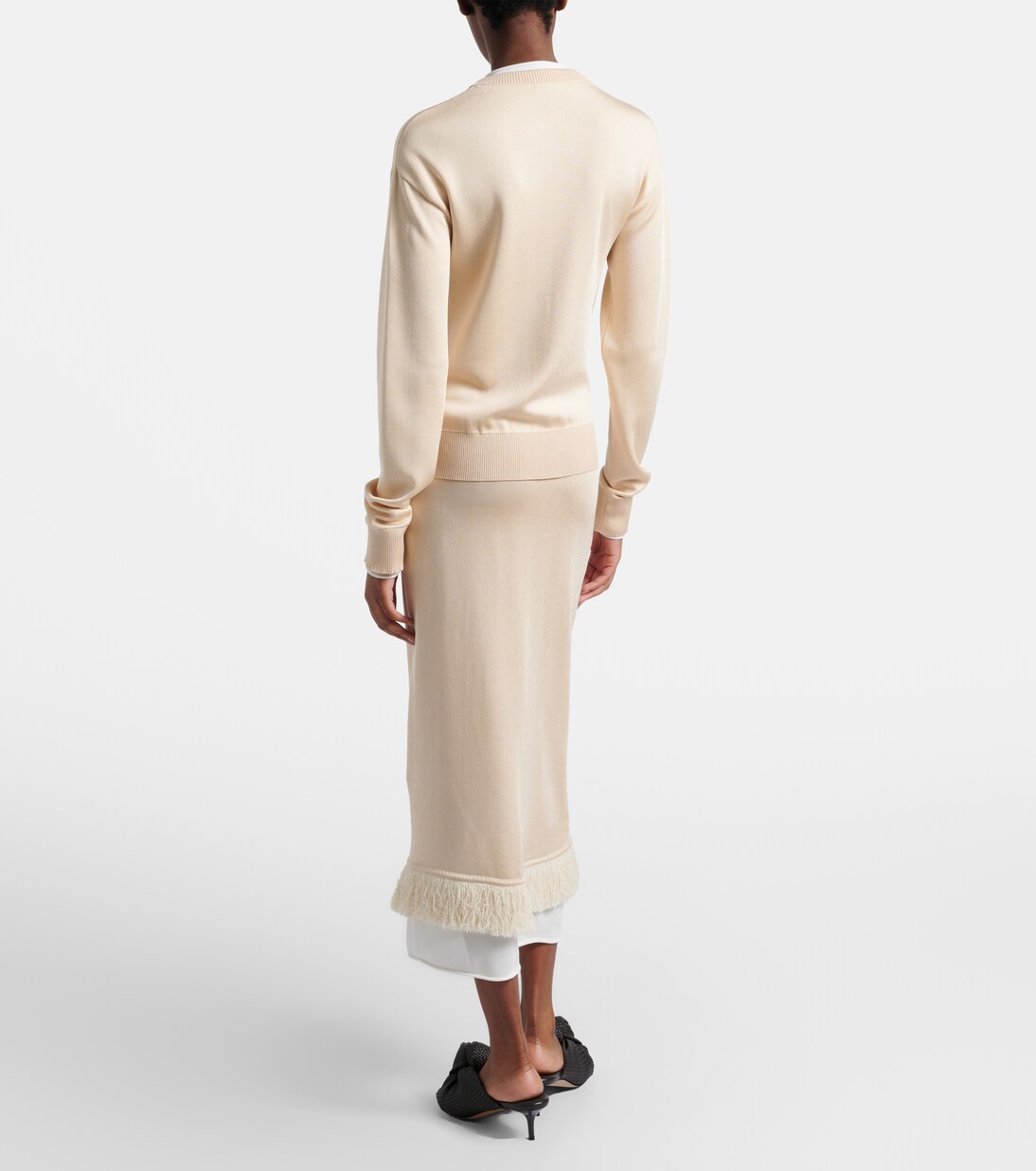 Jupe midi en soie | Bottega Veneta