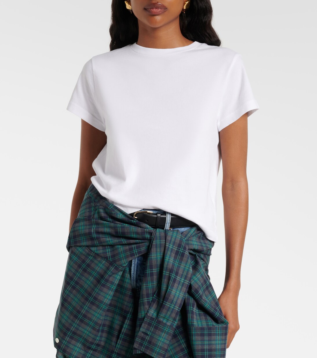 Adine cropped cotton jersey T-shirt | Agolde