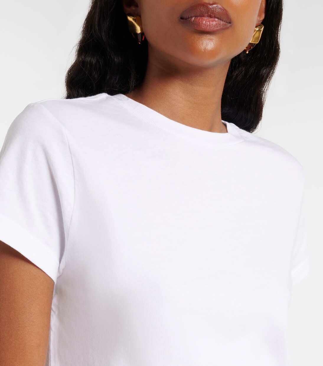 Adine cropped cotton jersey T-shirt | Agolde