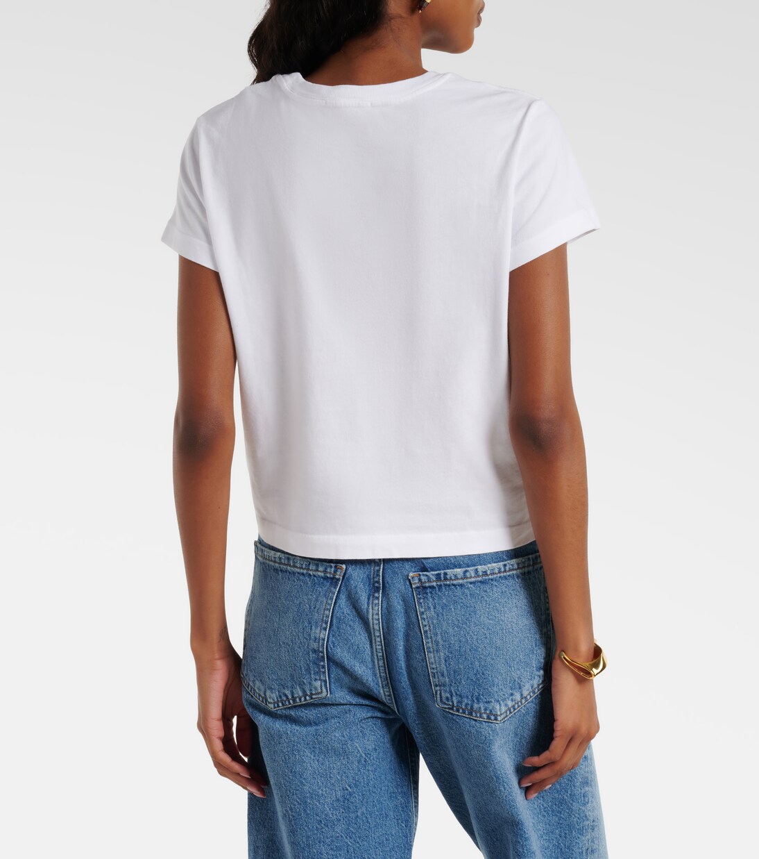 Adine cropped cotton jersey T-shirt | Agolde