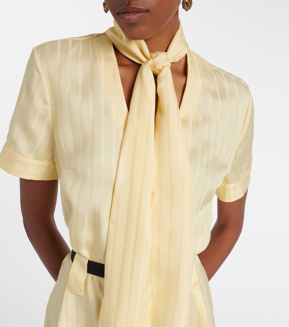  Greca jacquard satin minidress | Versace