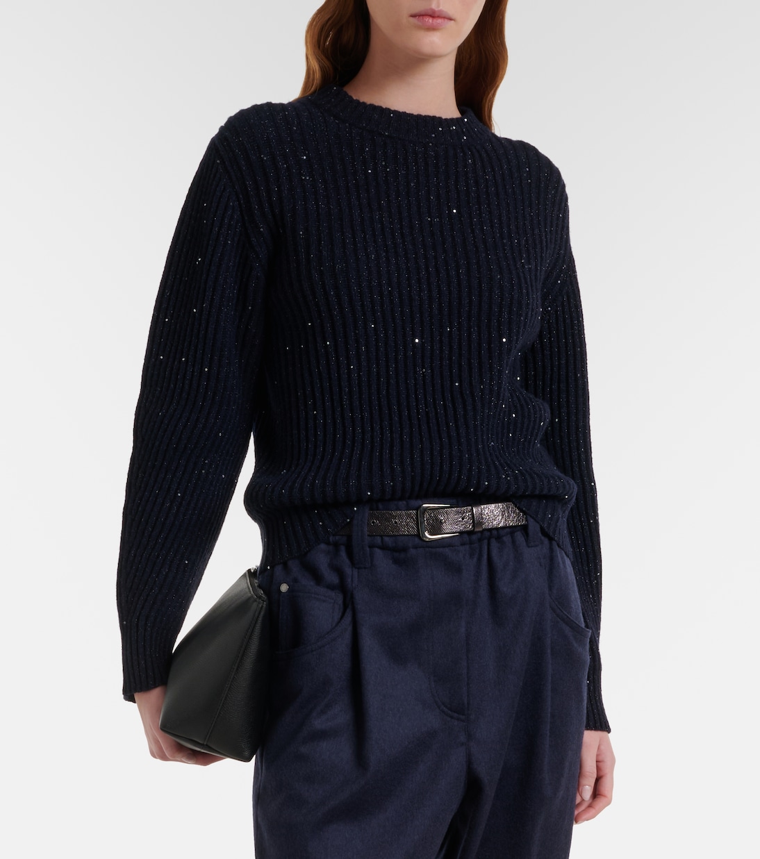 Sequined cashmere and wool-blend sweater | Brunello Cucinelli