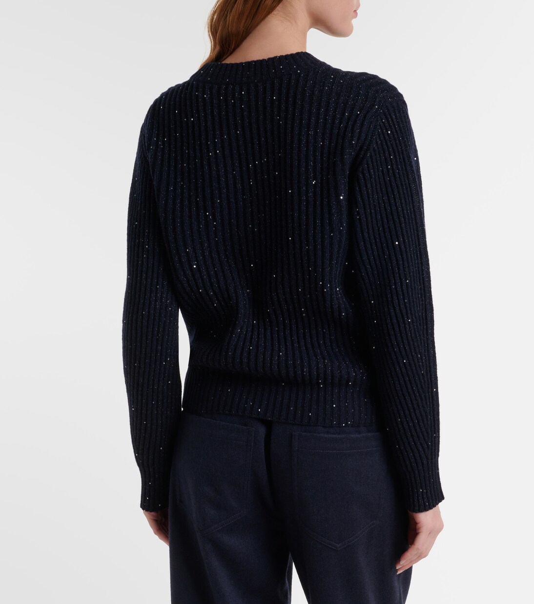 Sequined cashmere and wool-blend sweater | Brunello Cucinelli