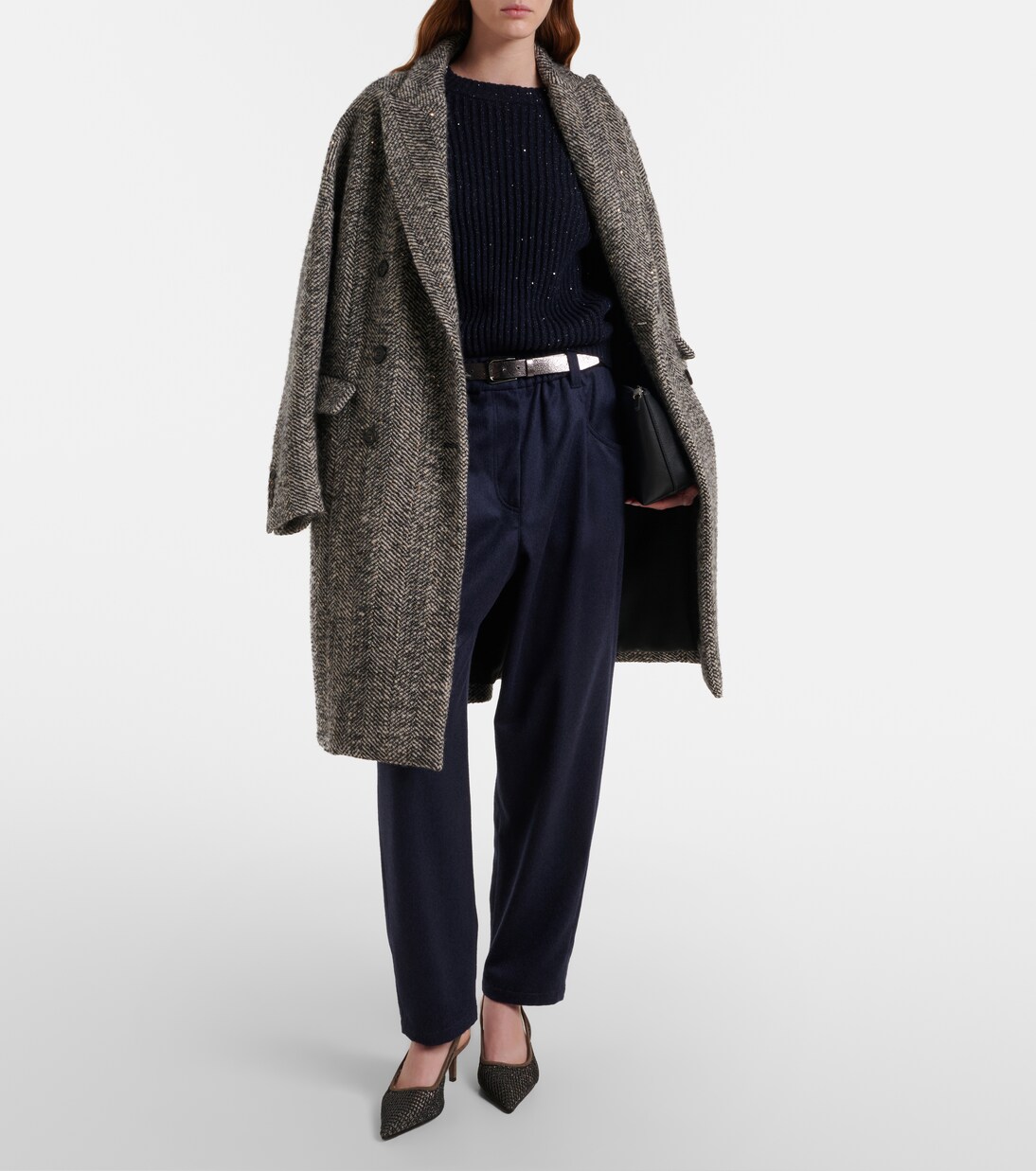 Sequined cashmere and wool-blend sweater | Brunello Cucinelli