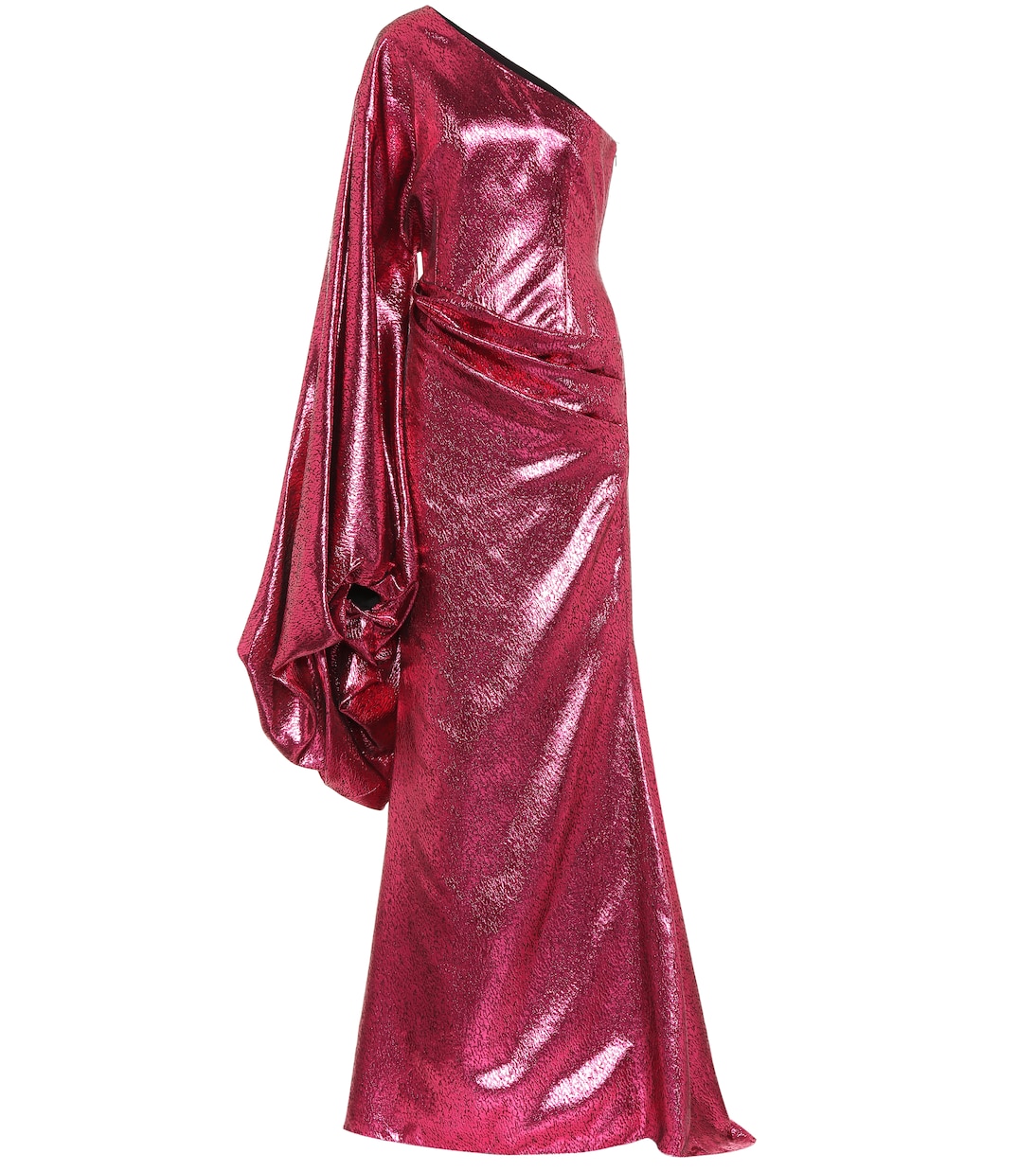 Metallic asymmetric gown | Halpern