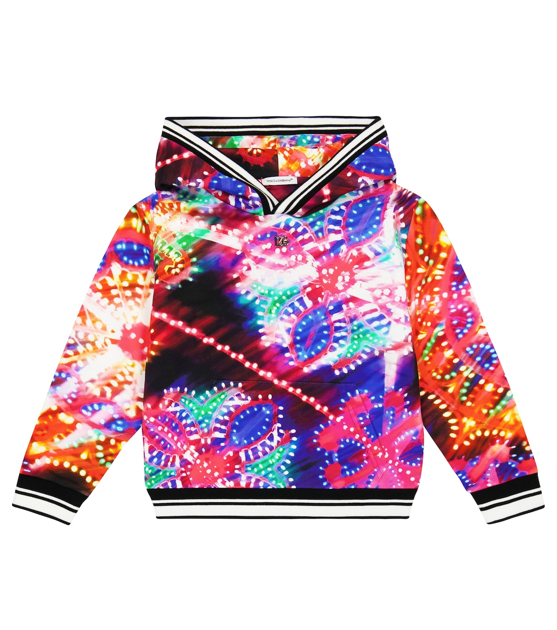 Printed cotton jersey hoodie | Dolce&Gabbana Kids