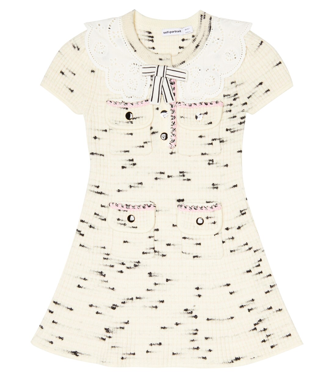 Knit cotton-blend dress | Self-Portrait Kids
