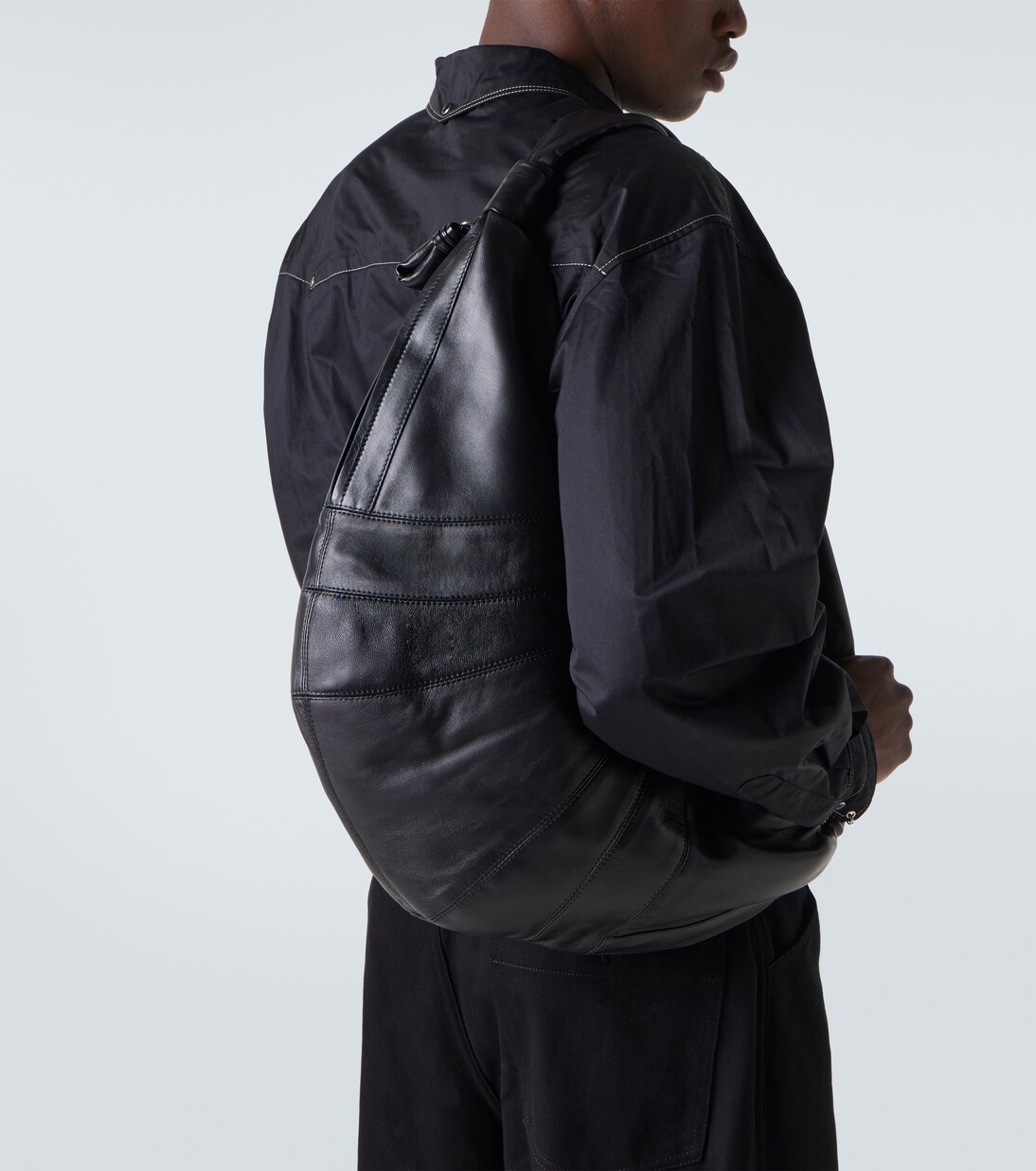 Croissant Large leather shoulder bag | Lemaire