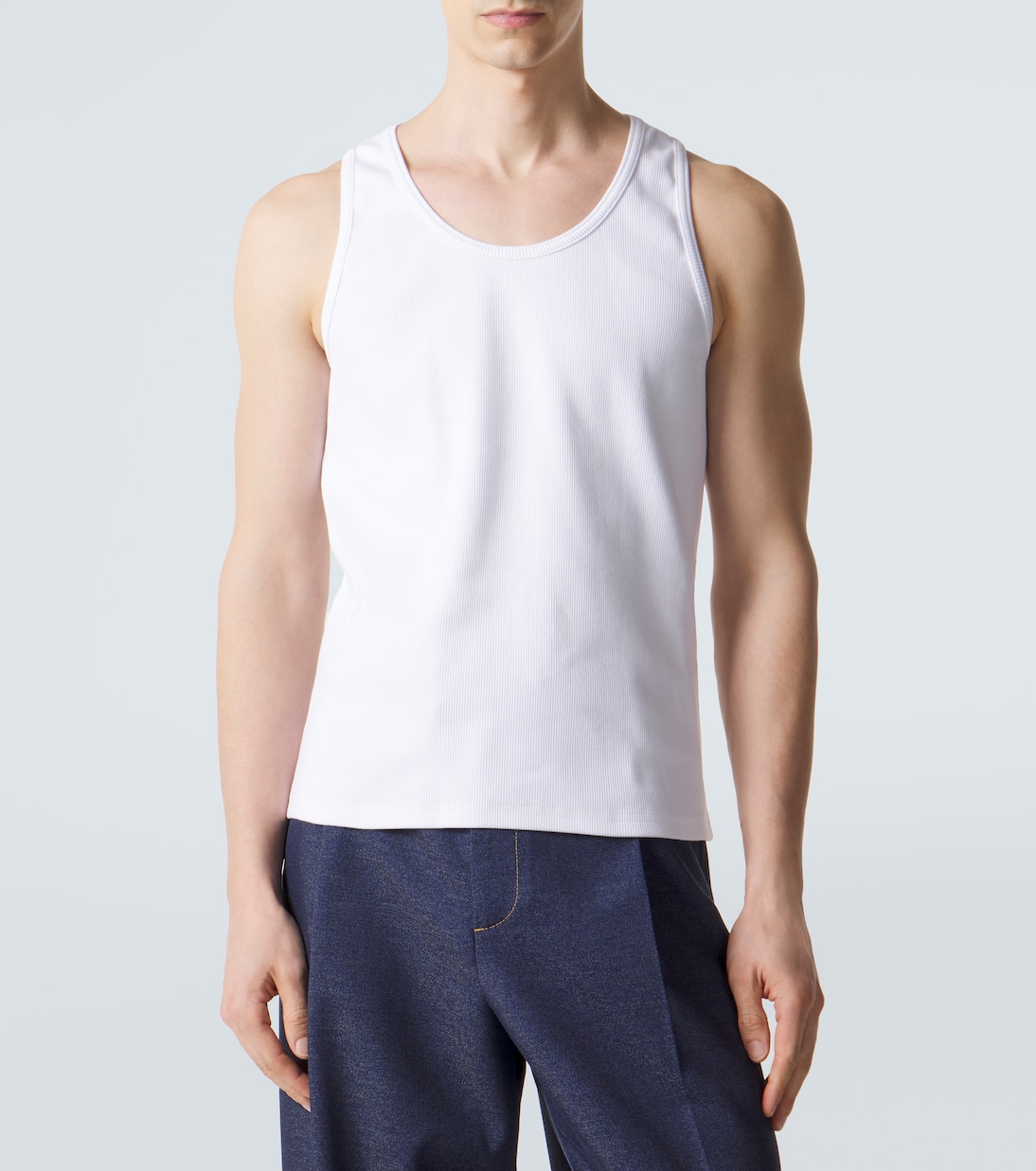 Tank top in misto cotone a coste | Bottega Veneta