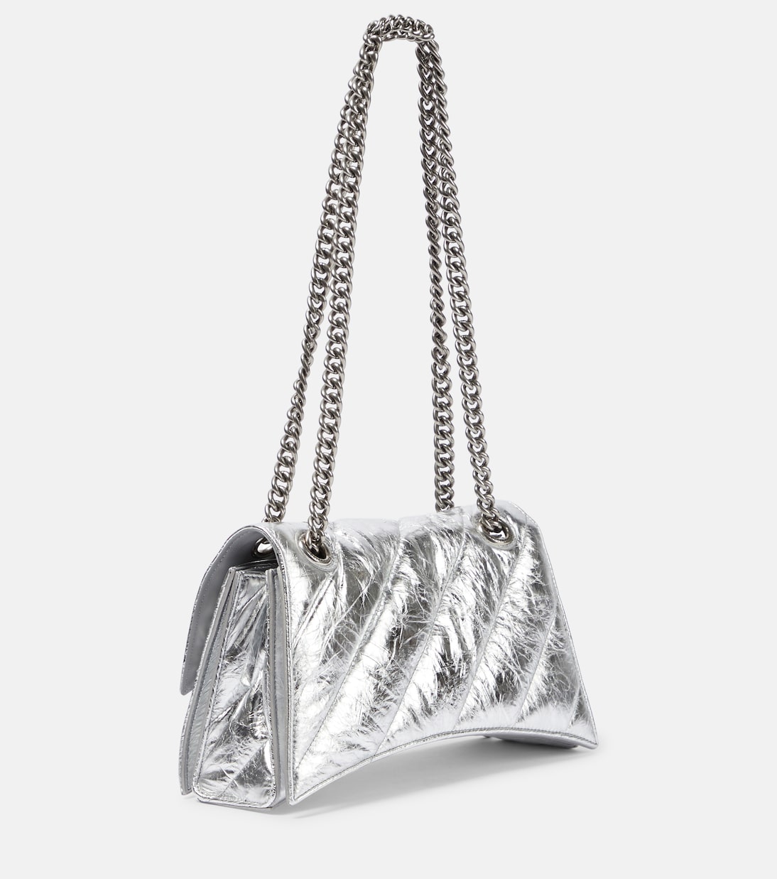 Schultertasche Crush Small aus Metallic-Leder | Balenciaga