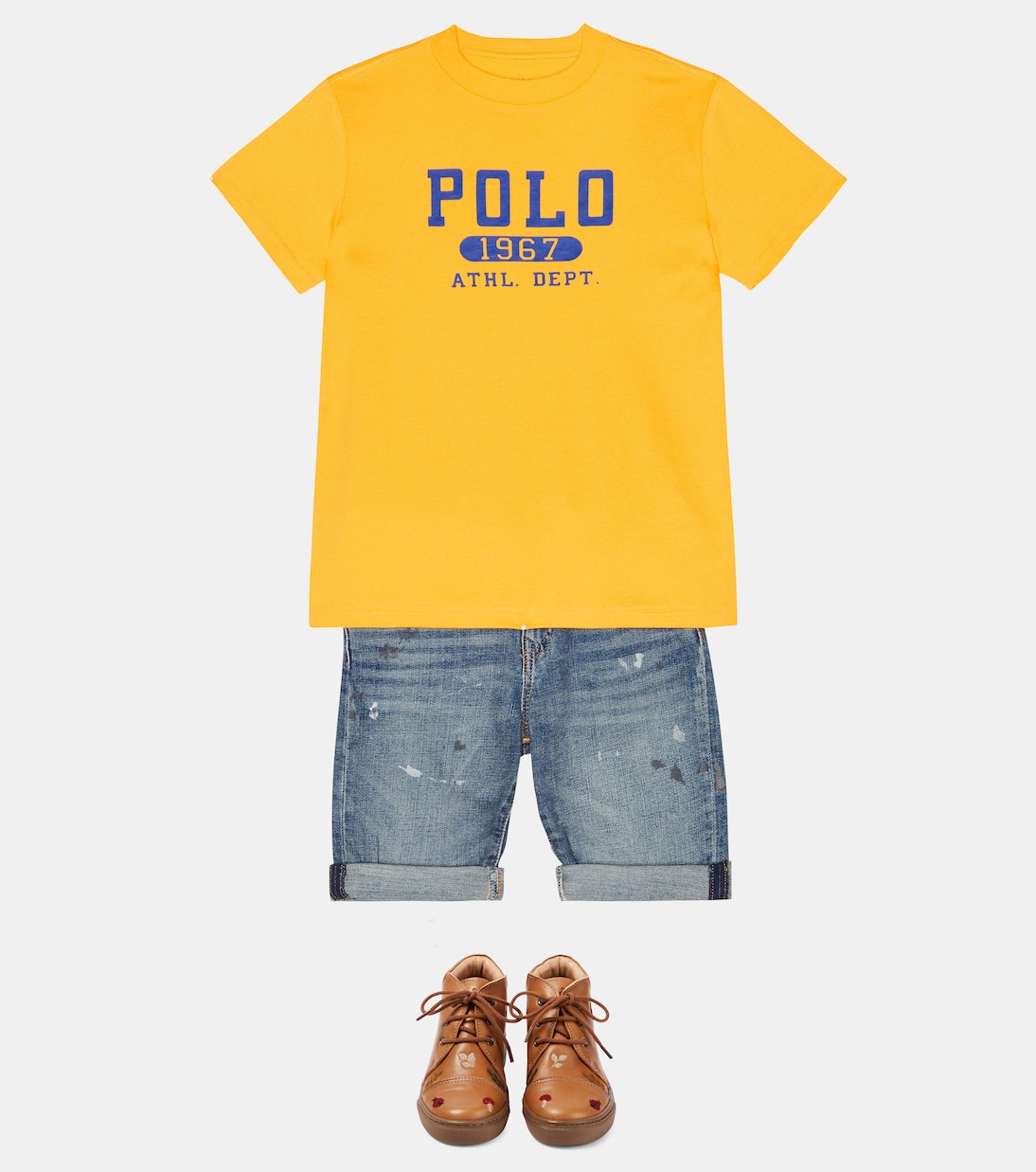 Embroidered lace-up leather shoes | Petit Nord