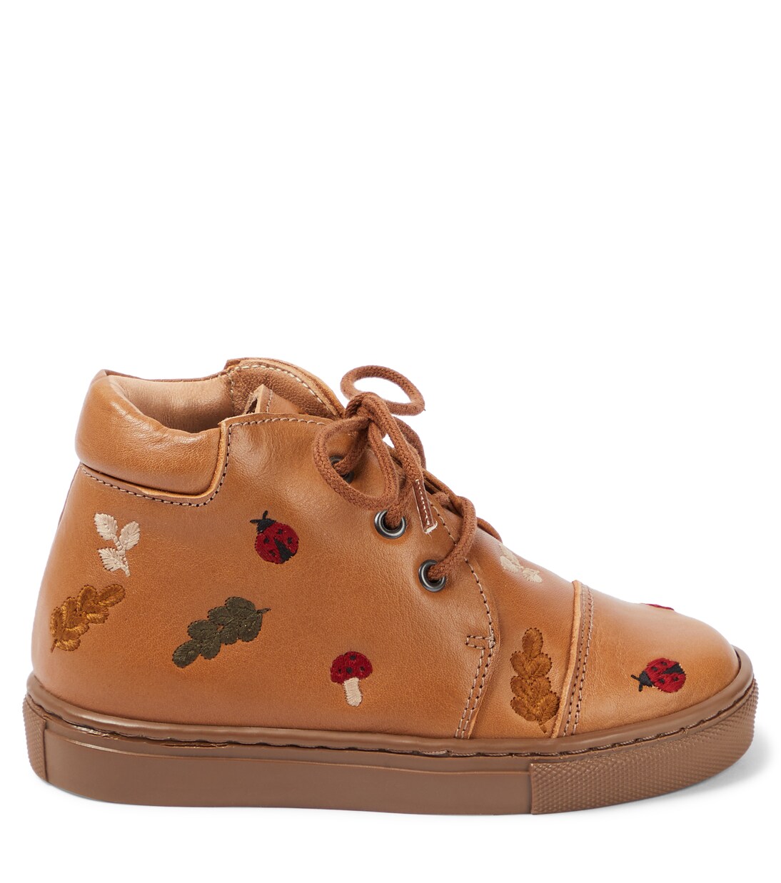 Embroidered lace-up leather shoes | Petit Nord