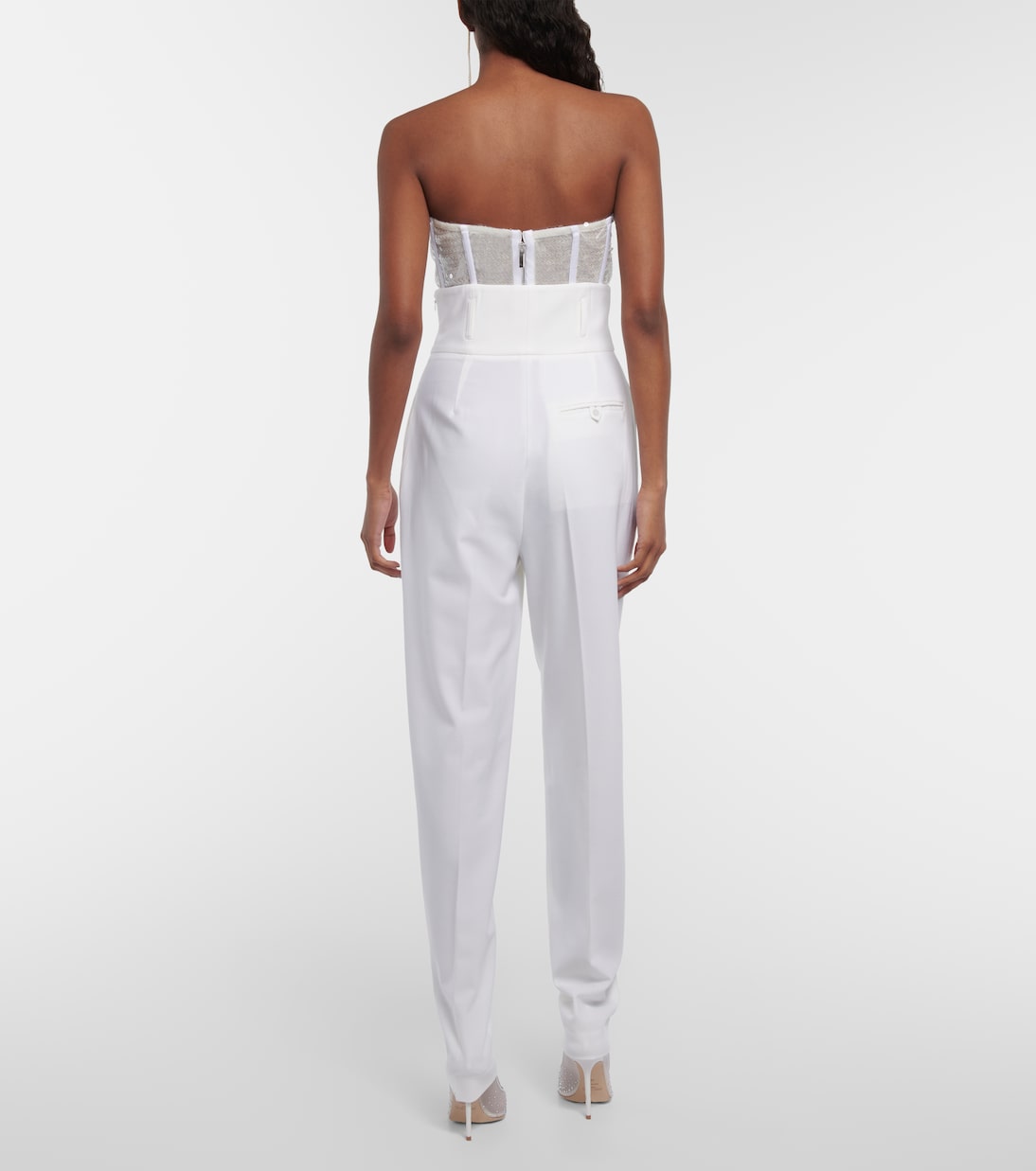 Bridal slim wool-blend pants | Nensi Dojaka