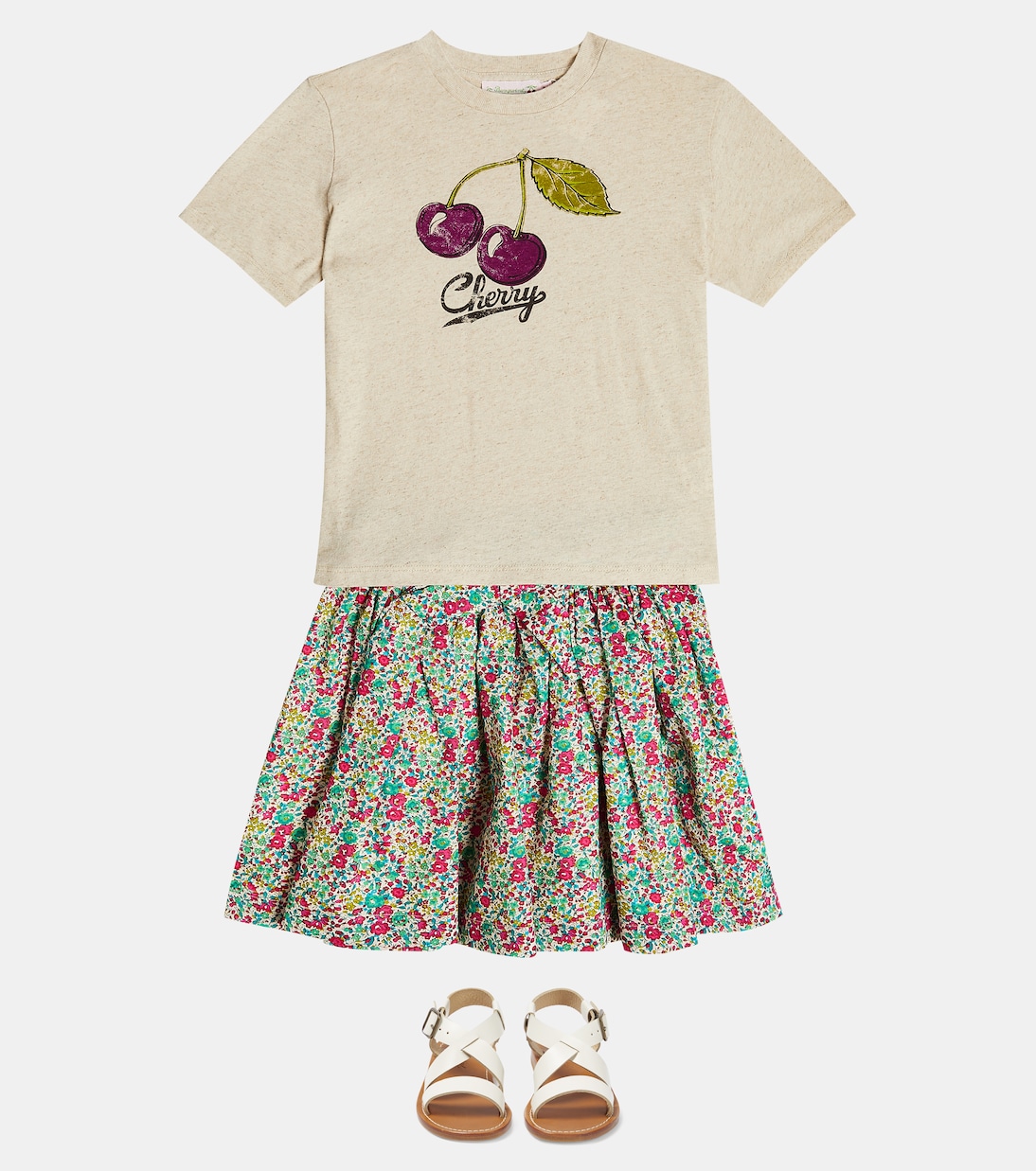 Floral cotton skirt | Bonpoint