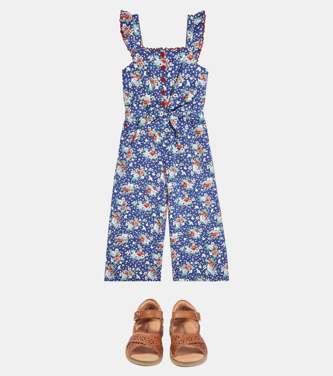 Floral-printed cotton jumpsuit | Polo Ralph Lauren Kids