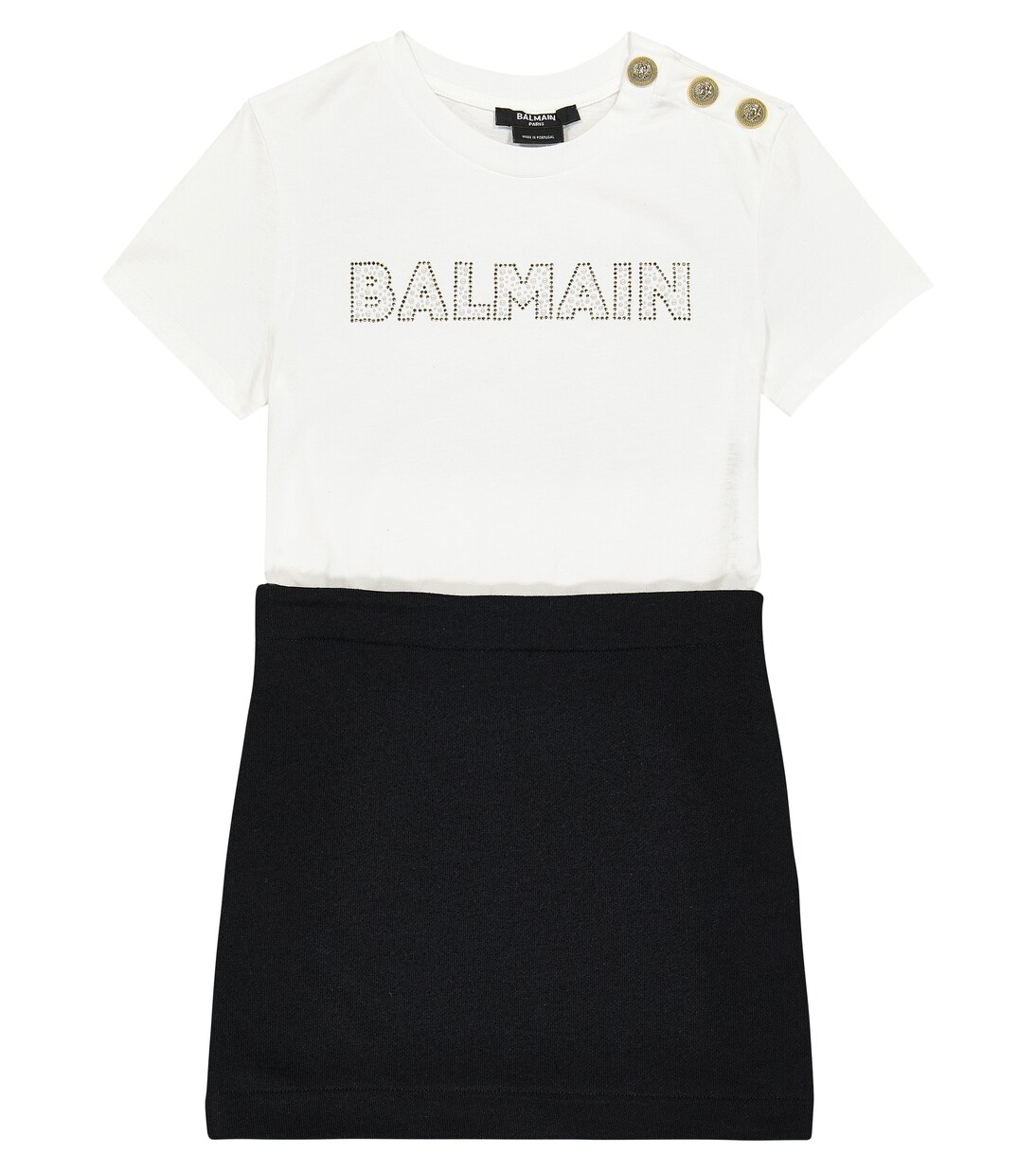 Logo cotton jersey dress | Balmain Kids