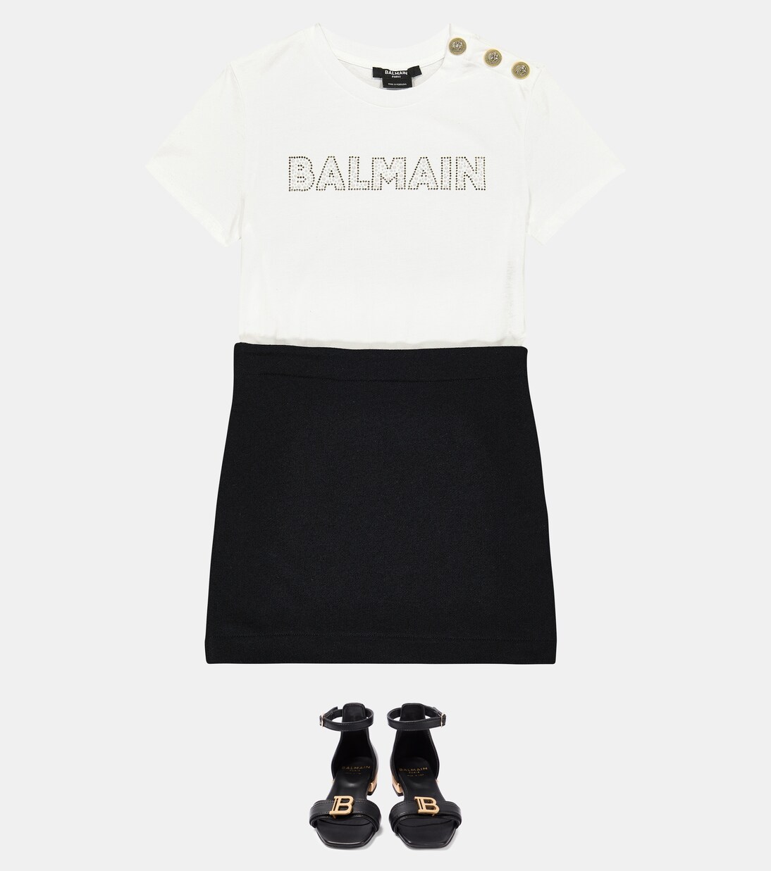 Logo cotton jersey dress | Balmain Kids