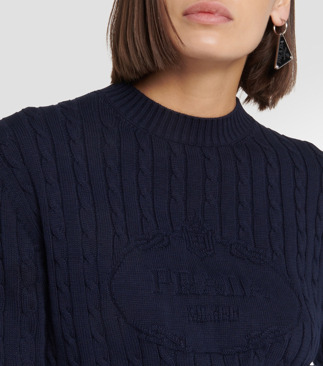 Pull en coton à logo | Prada