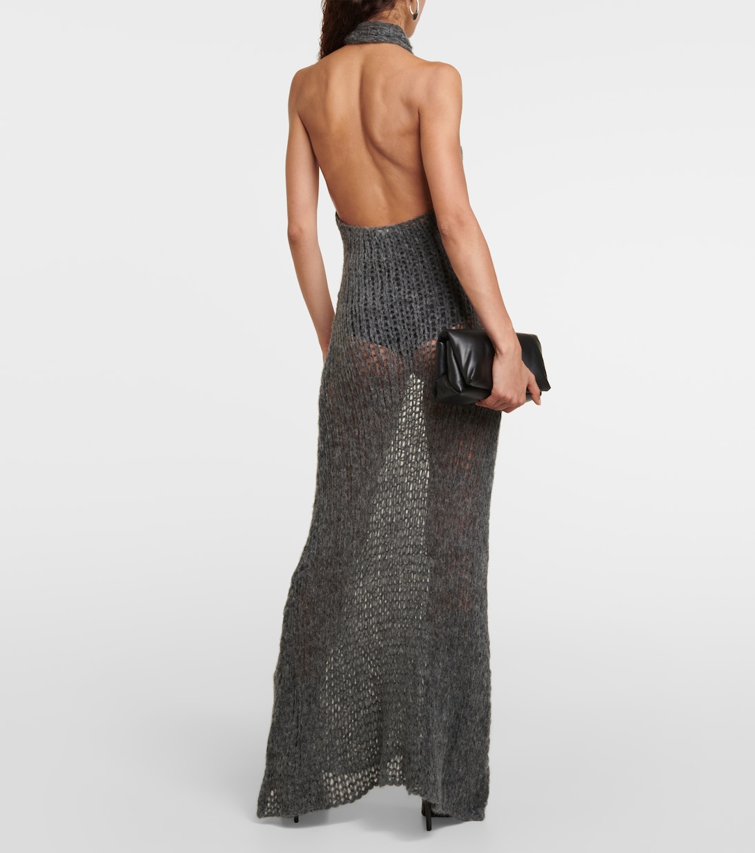 Robe longue en alpaga mélangé | Ann Demeulemeester