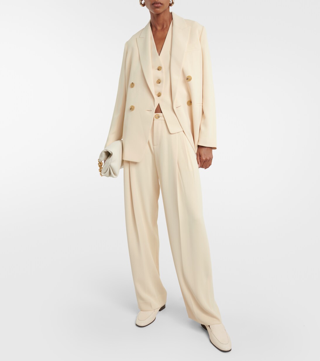 Pantalon ample en crêpe à taille basse | Vince