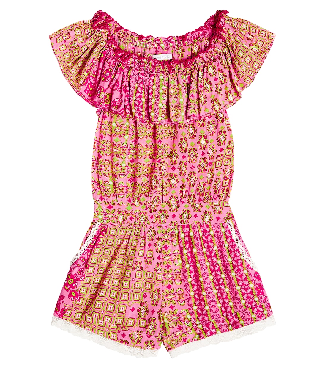 Bella floral off-shoulder playsuit | Poupette St Barth Kids