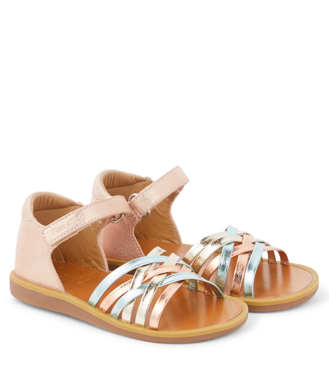 Poppy Lux metallic leather sandals  | Pom d'Api