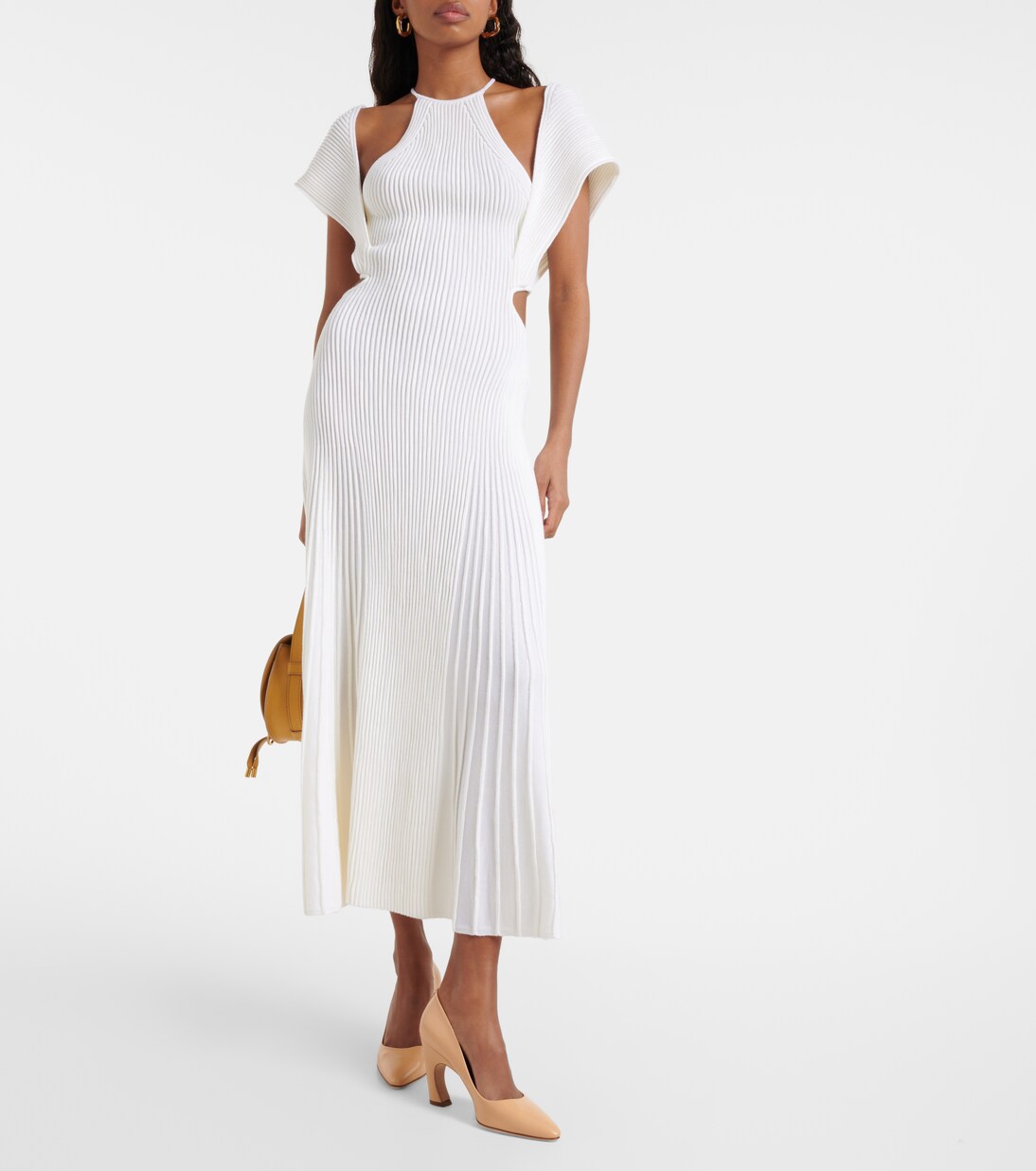 Vestido largo de lana con abertura | Chloé