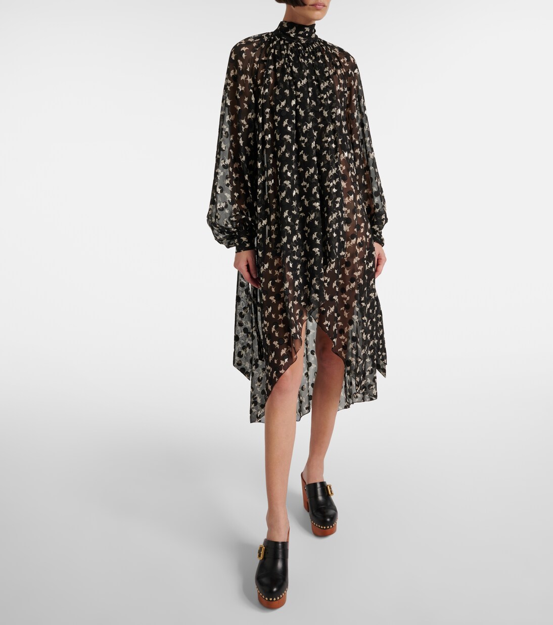 Robe longue en soie à fleurs | Chloé