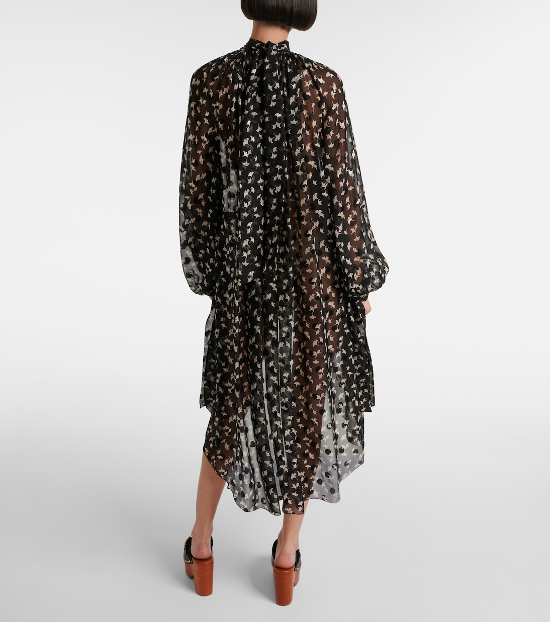 Robe longue en soie à fleurs | Chloé