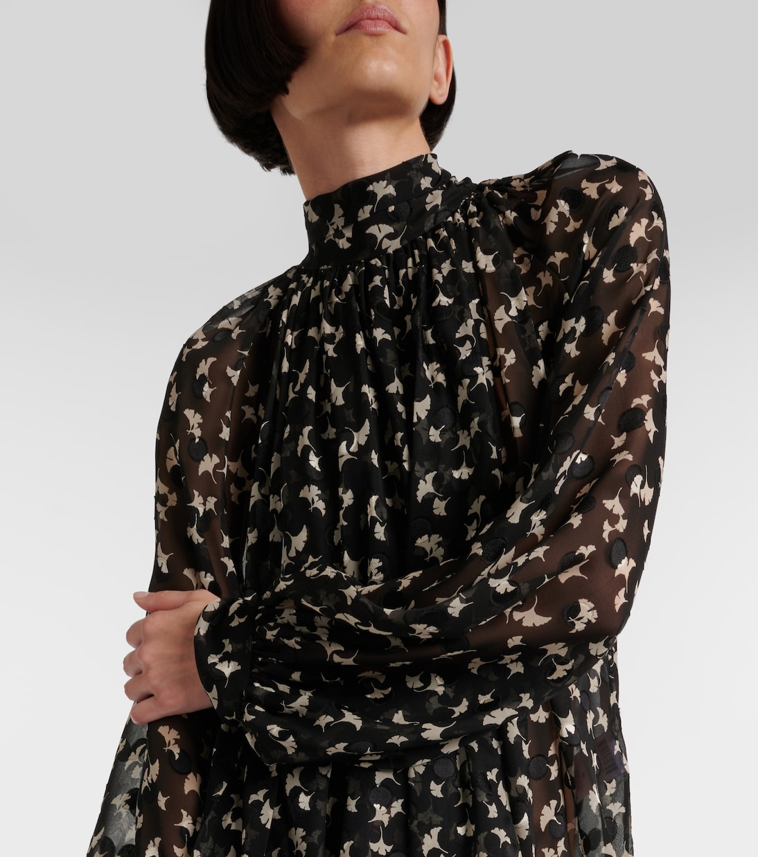 Robe longue en soie à fleurs | Chloé