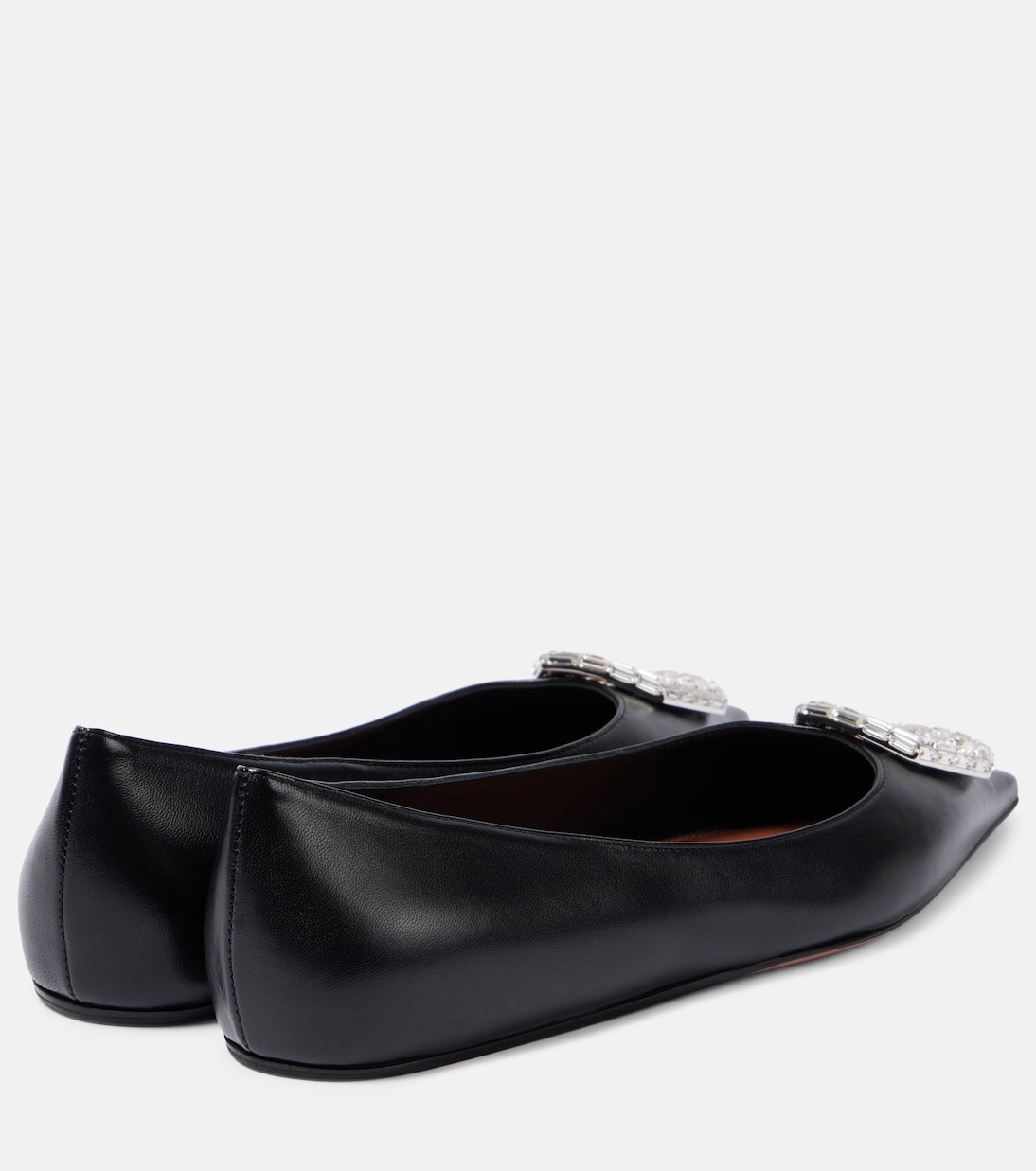 Verzierte Ballerinas Camelia aus Leder | Amina Muaddi