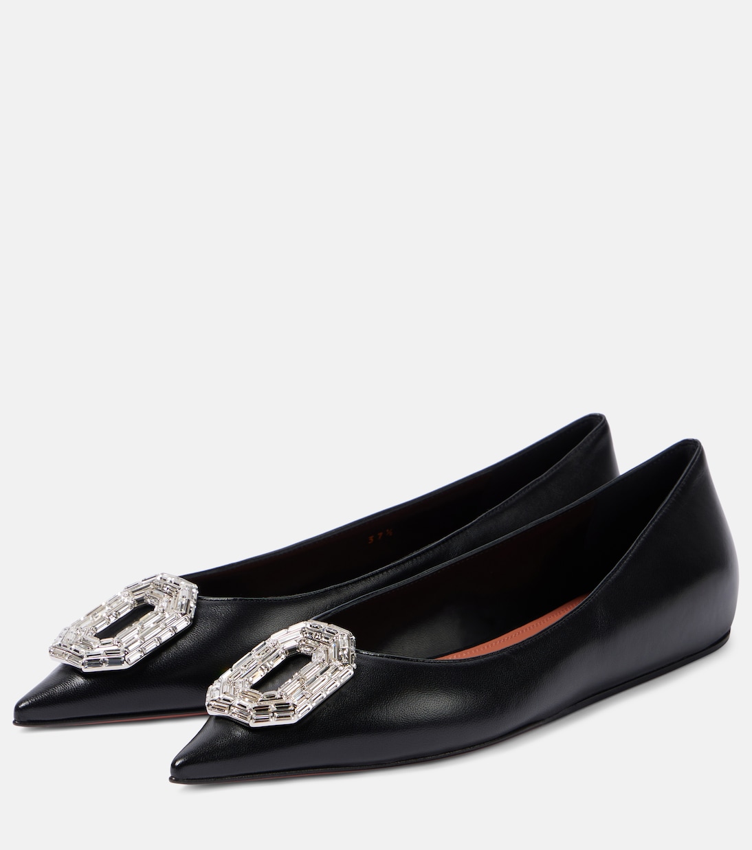 Verzierte Ballerinas Camelia aus Leder | Amina Muaddi