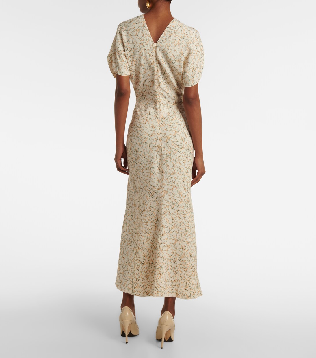 Robe midi à fleurs | Victoria Beckham