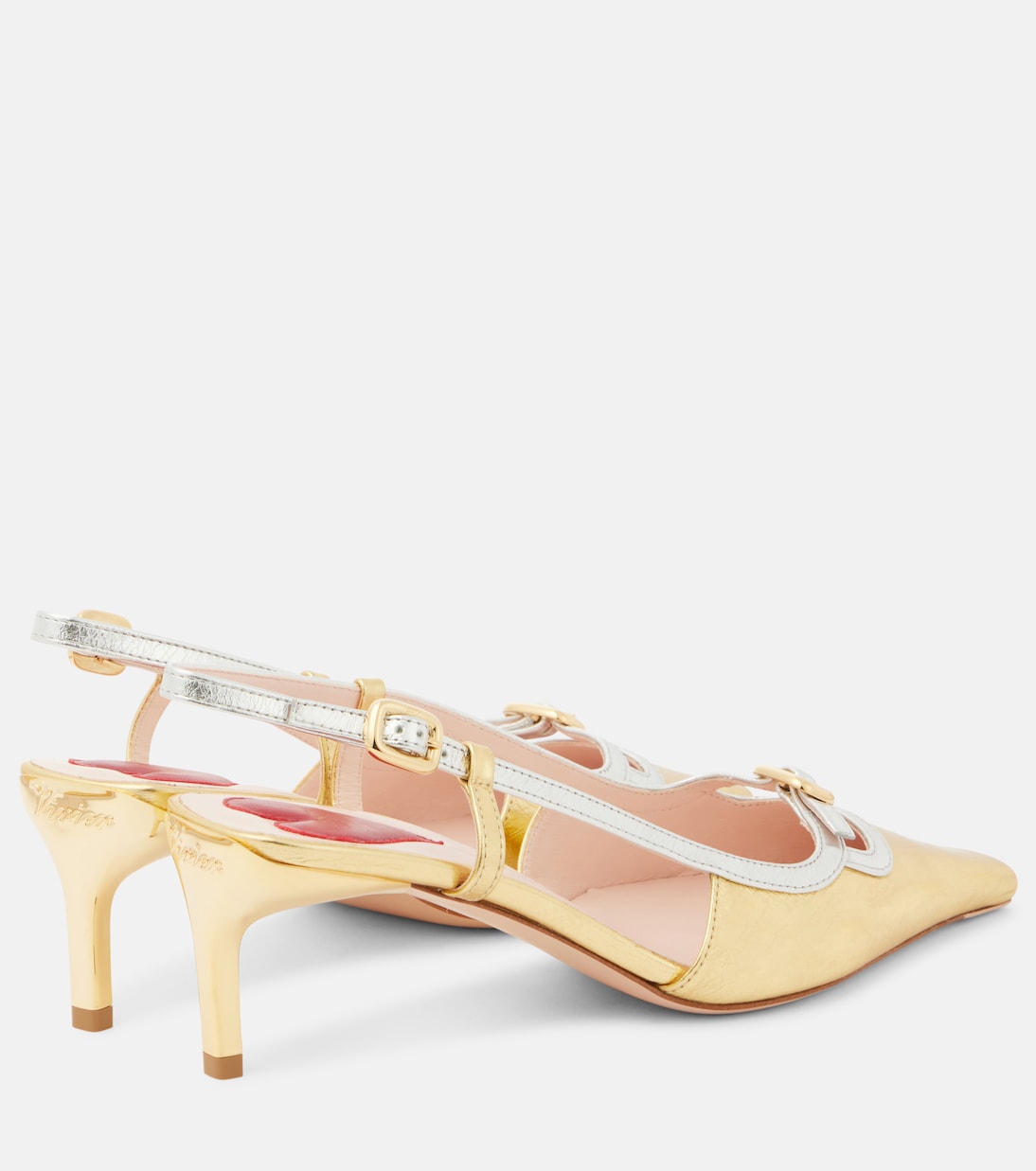 Viv' Canard metallic leather slingback pumps | Roger Vivier