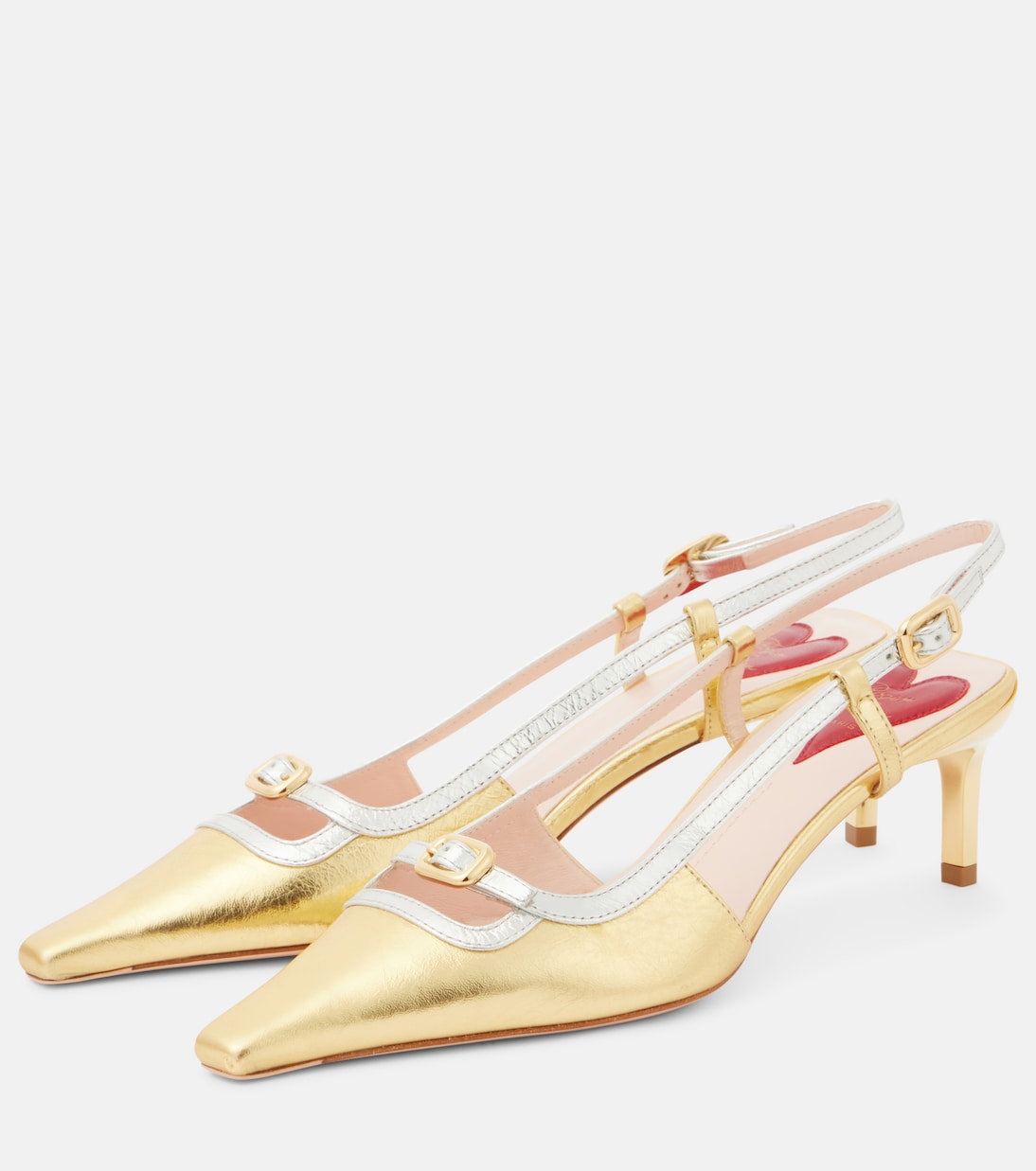 Viv' Canard metallic leather slingback pumps | Roger Vivier