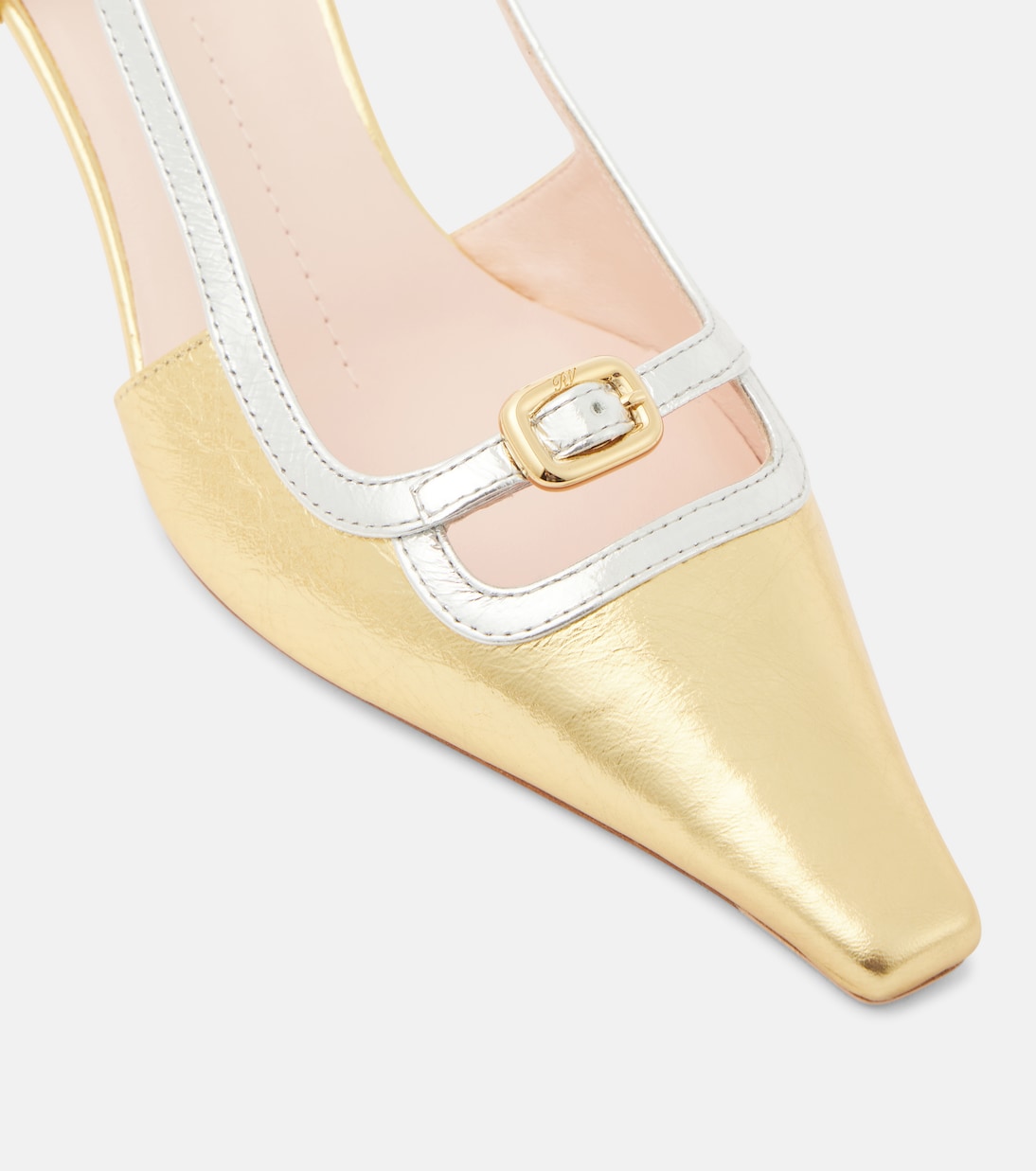 Viv' Canard metallic leather slingback pumps | Roger Vivier