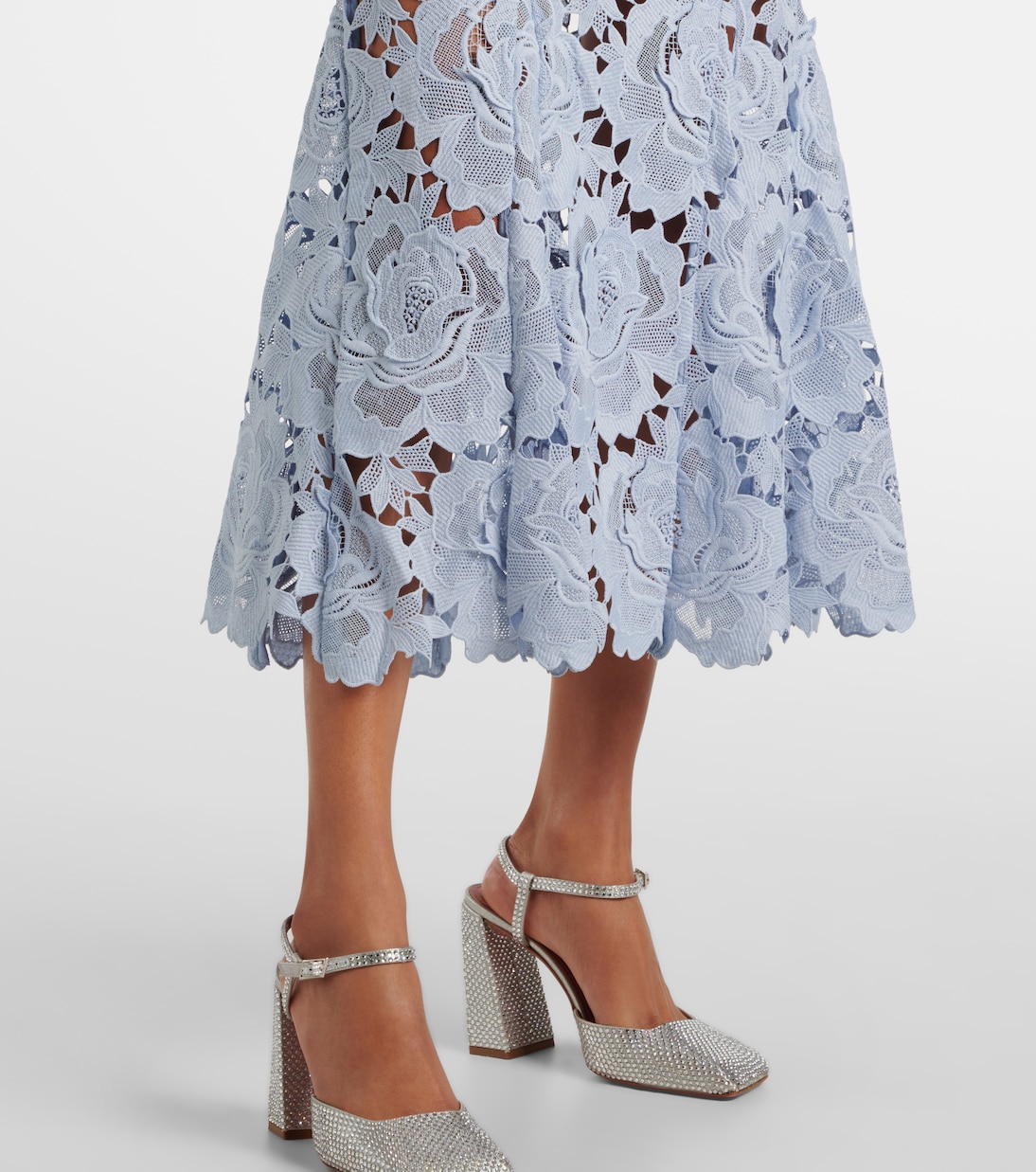 فستان كوكتيل من الدانتيل بنقشة الورود | Self-Portrait