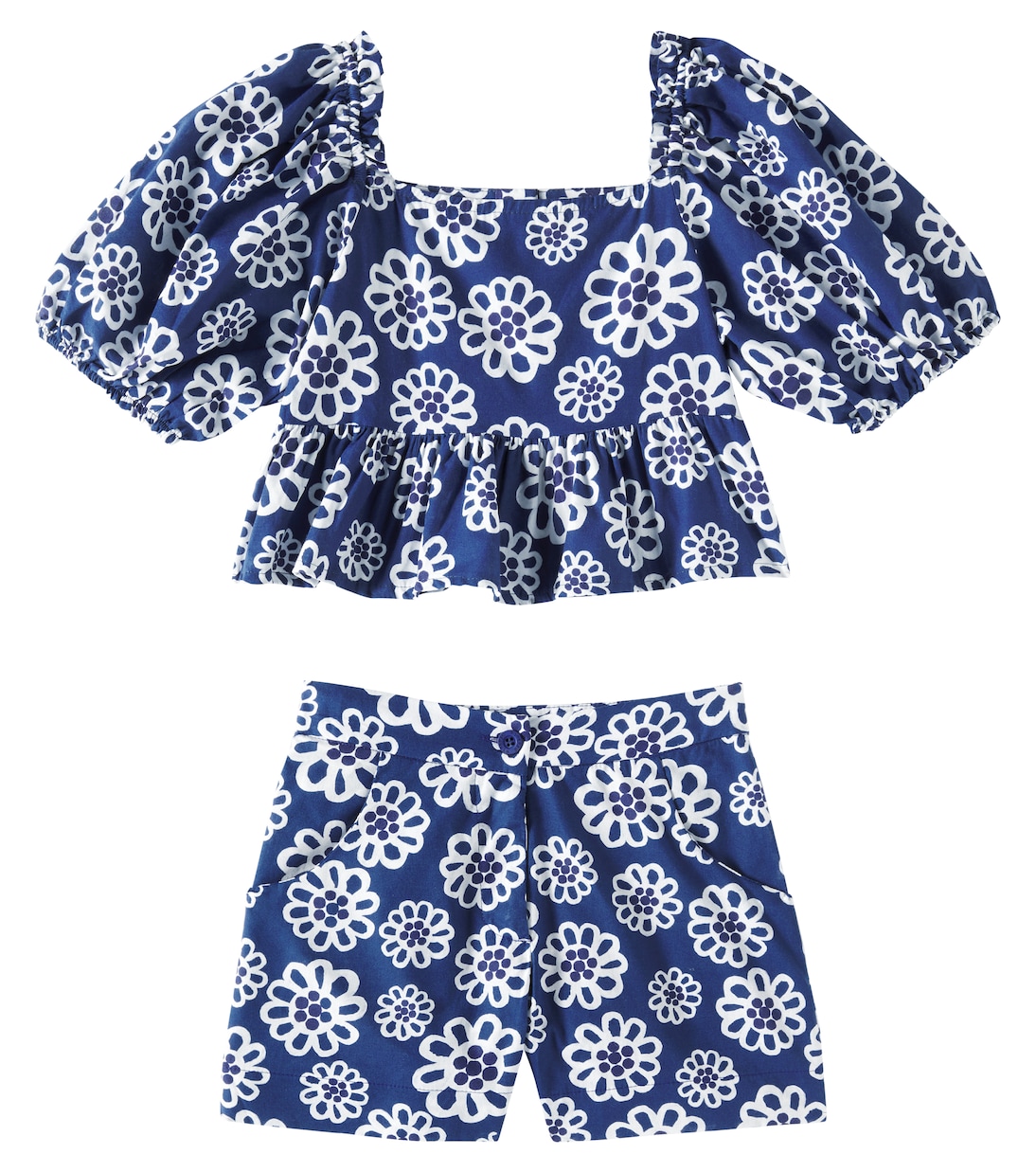 Top e shorts in cotone con stampa | Fábula