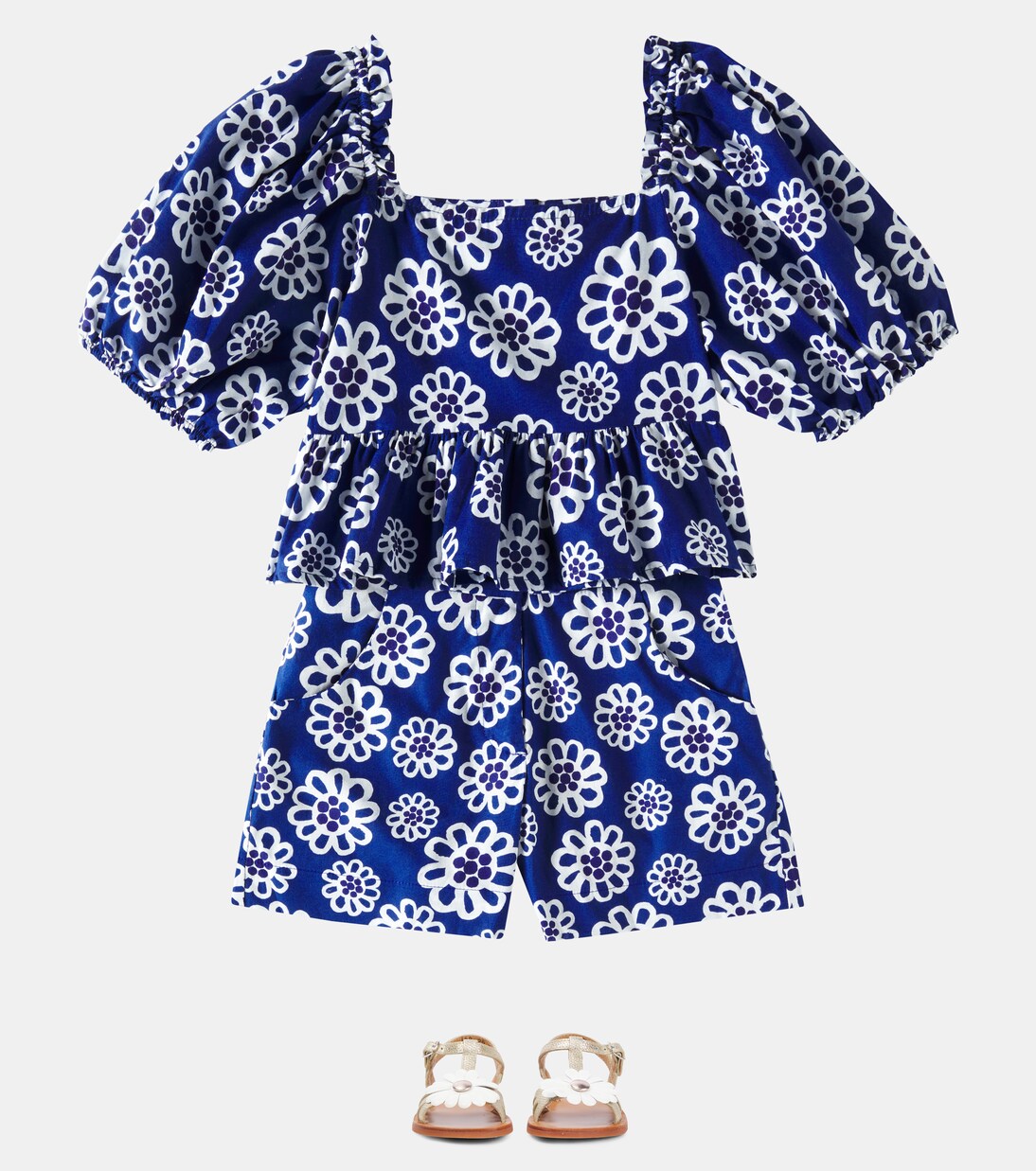 Top e shorts in cotone con stampa | Fábula