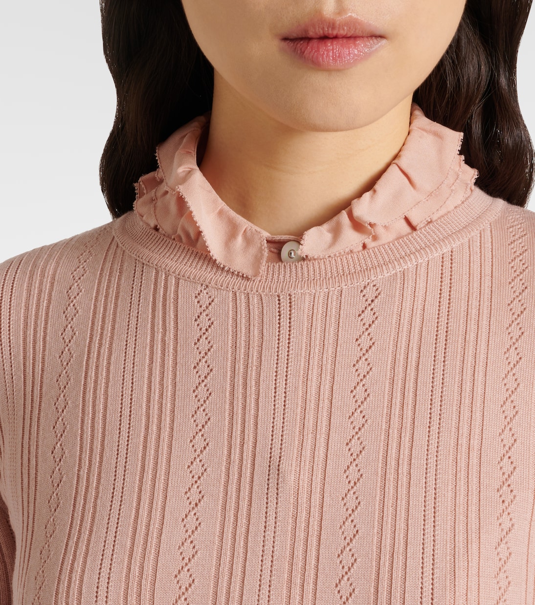 Pointelle virgin wool sweater | Valentino