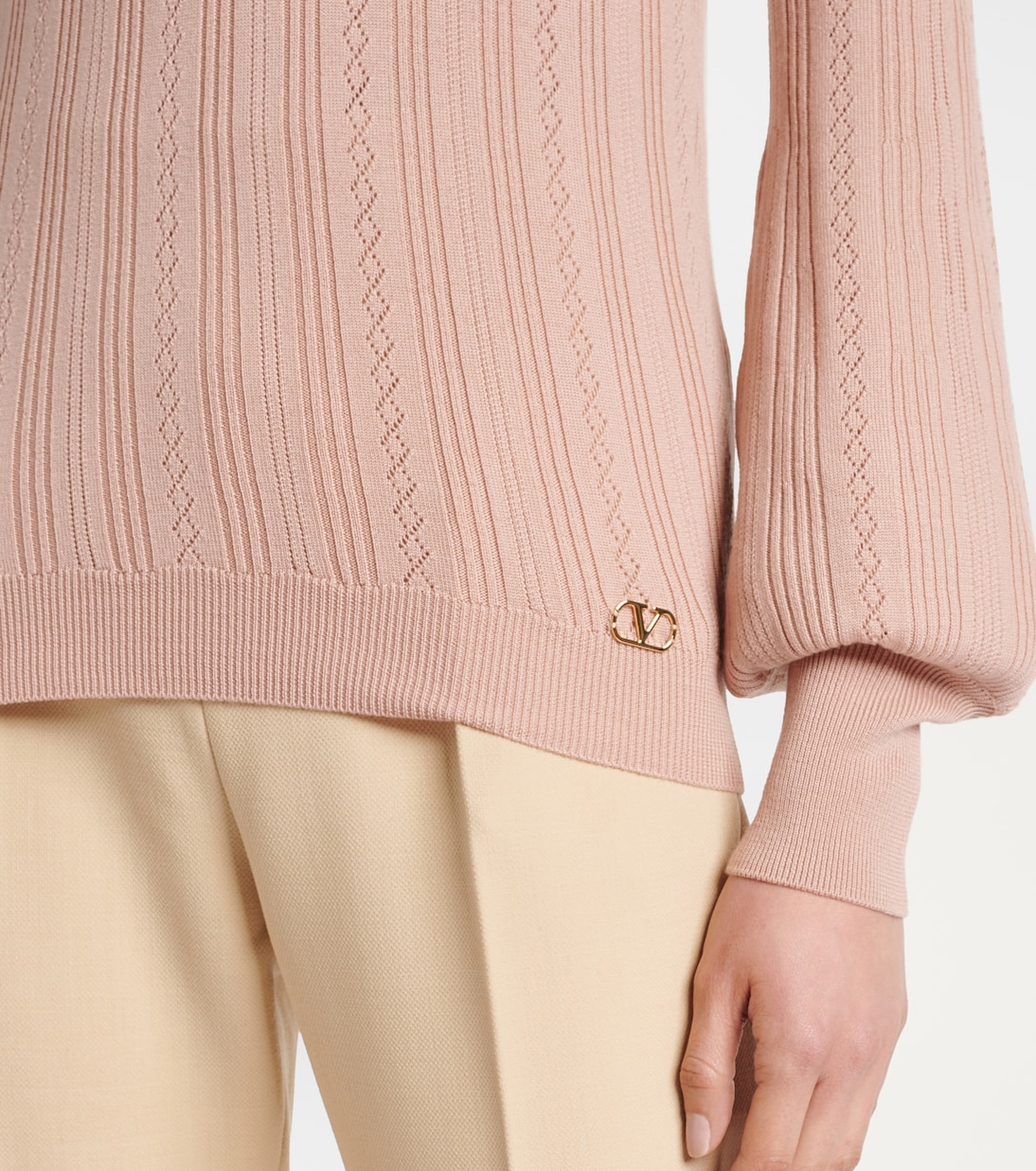 Pointelle virgin wool sweater | Valentino