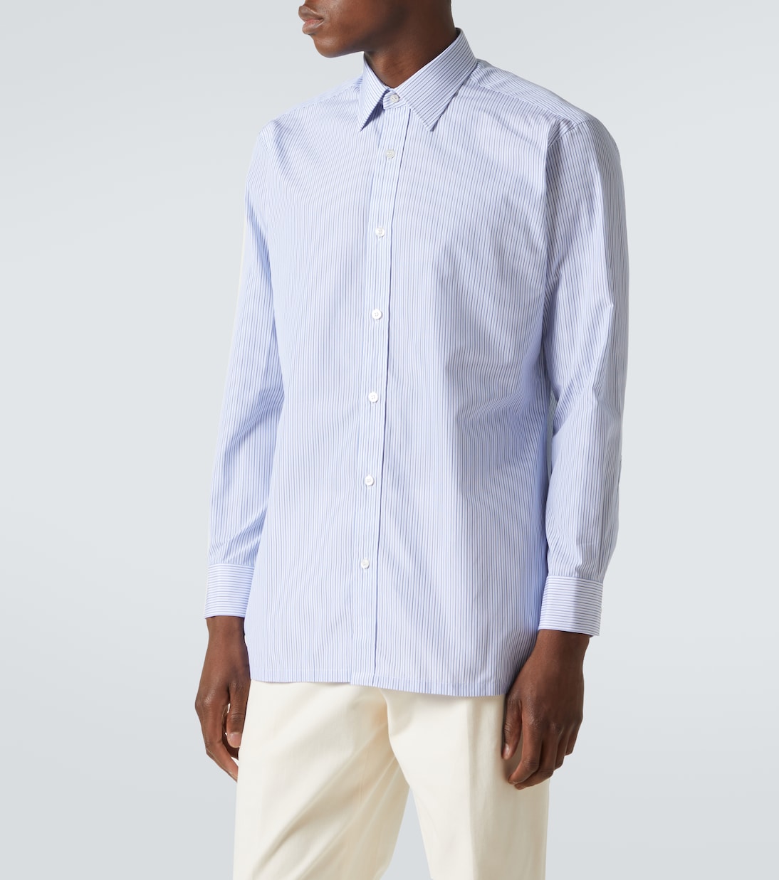 Striped cotton poplin shirt | Charvet