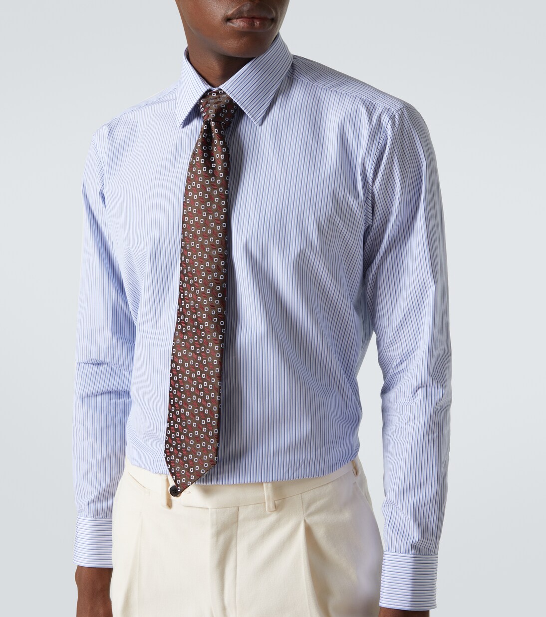 Striped cotton poplin shirt | Charvet