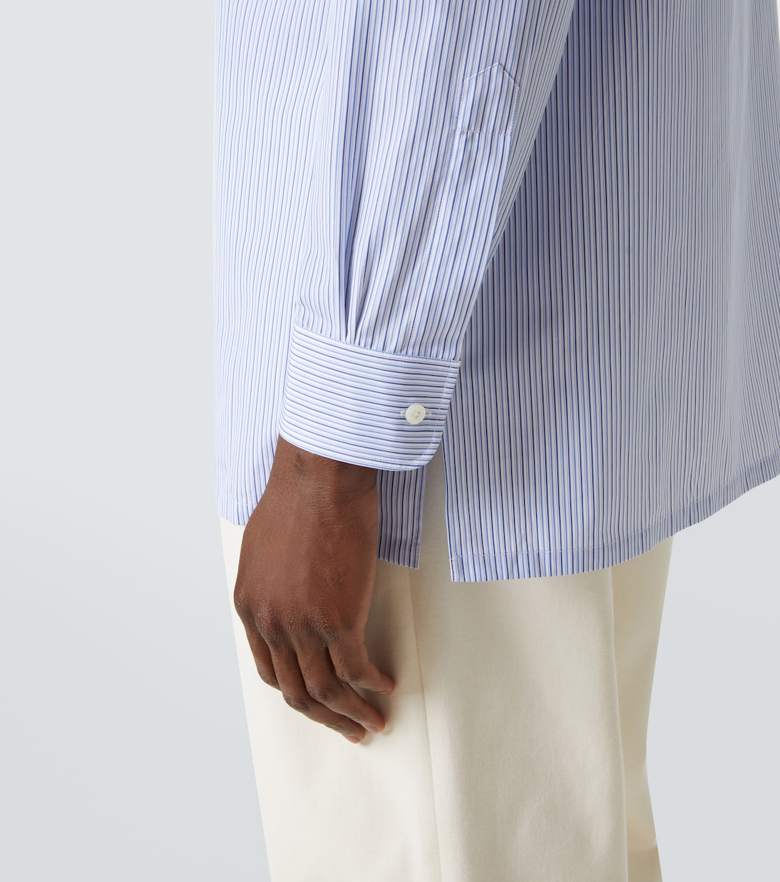 Striped cotton poplin shirt | Charvet