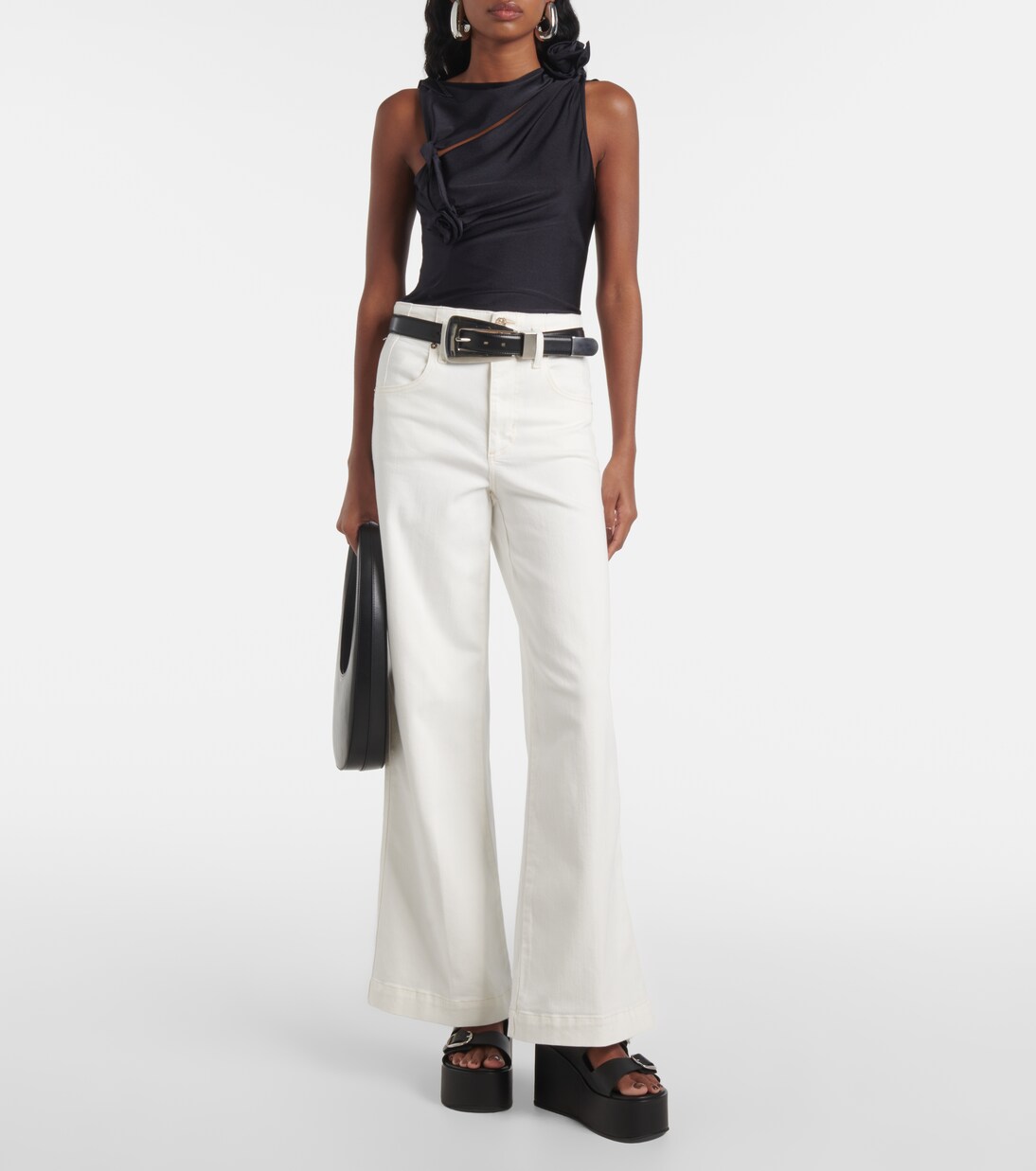 The Seamed Wide high-rise pants | Frame