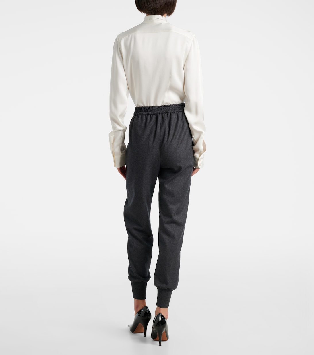 Mid-rise wool tapered sweatpants | Stella McCartney