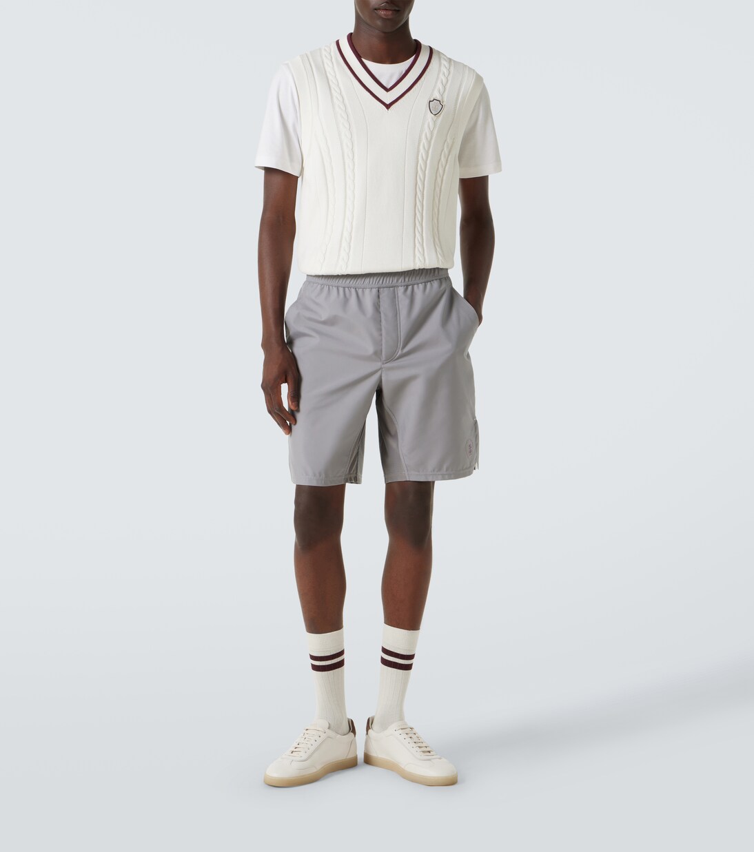 Cable-knit cotton sweater vest | Brunello Cucinelli