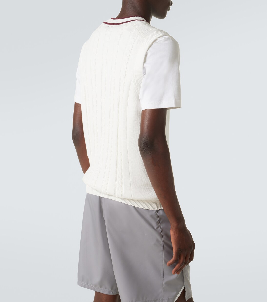 Cable-knit cotton sweater vest | Brunello Cucinelli