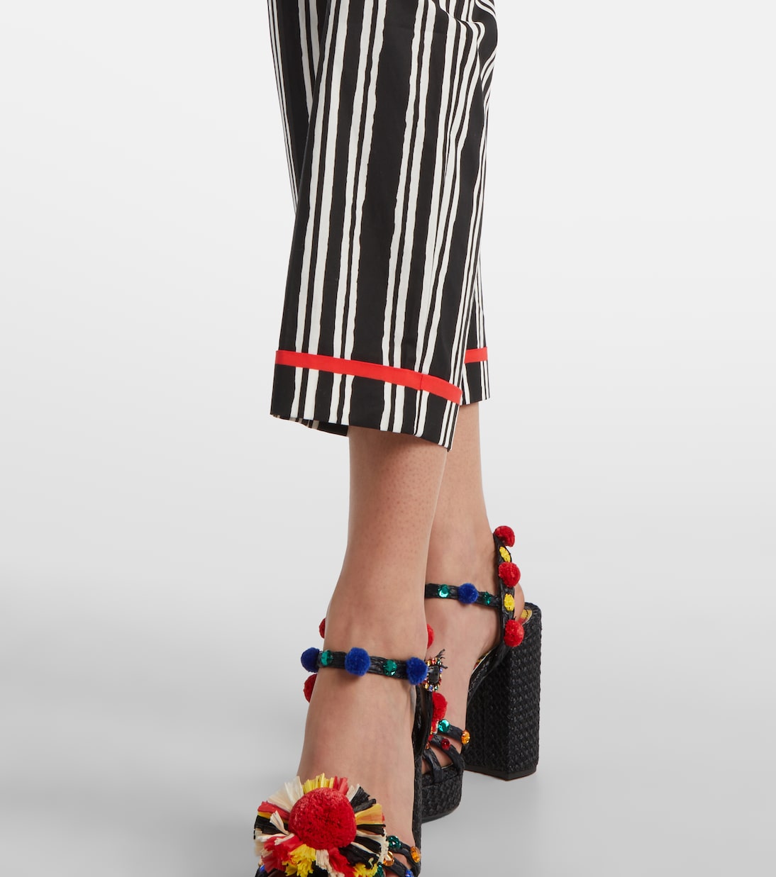 Pantaloni regular in cotone a righe  | Dolce&Gabbana